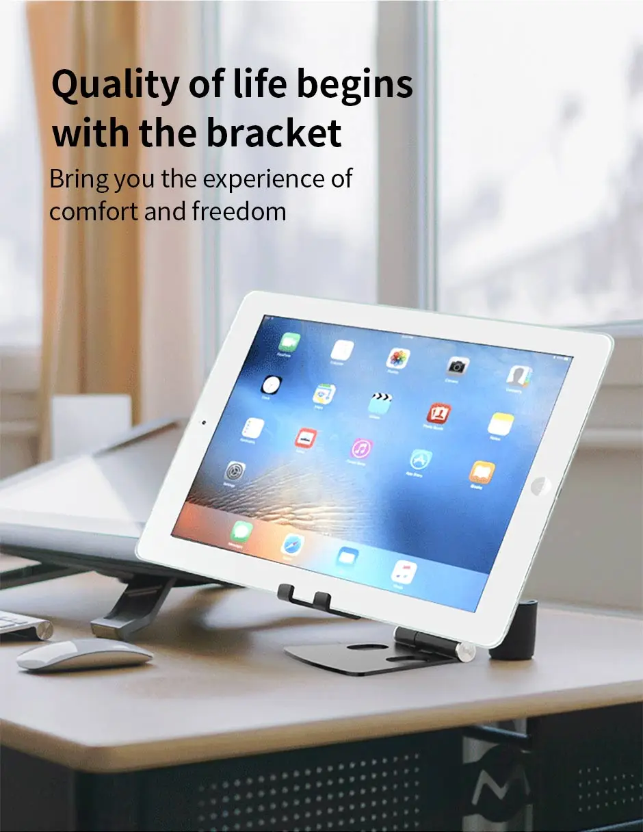 Sff140da6b7d949e3a55d6428395562c54 All Metal Aluminum Alloy Mobile Phone Desktop Stand Tablet Stand Lazy Live Portable Folding Mobile Phone Stand Mallzona