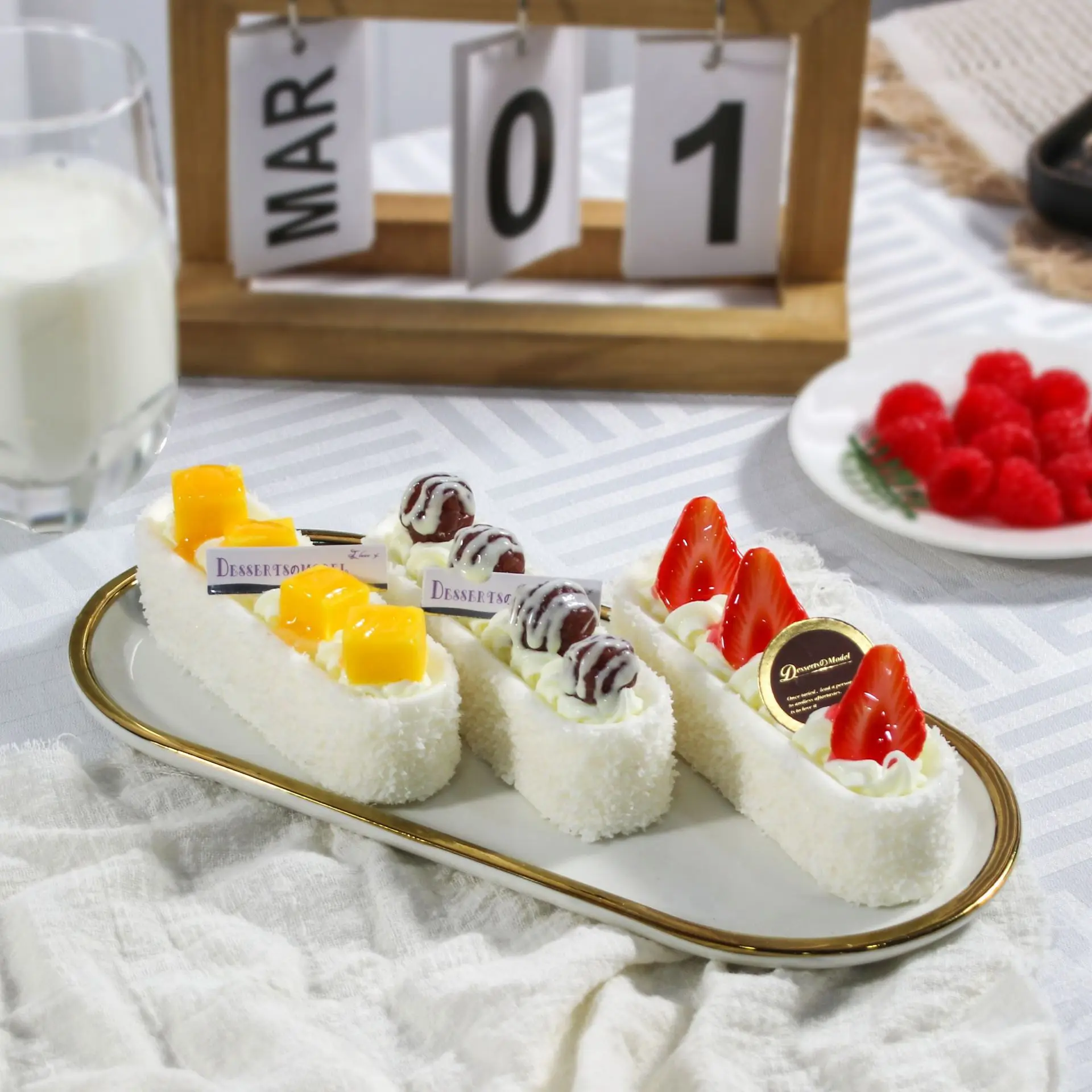 1PC Artificial Fruit Cake Dessert Fake Food Decoration Photography Pro Food Simulation Cake Model Tea Table Decoration FCYY-043