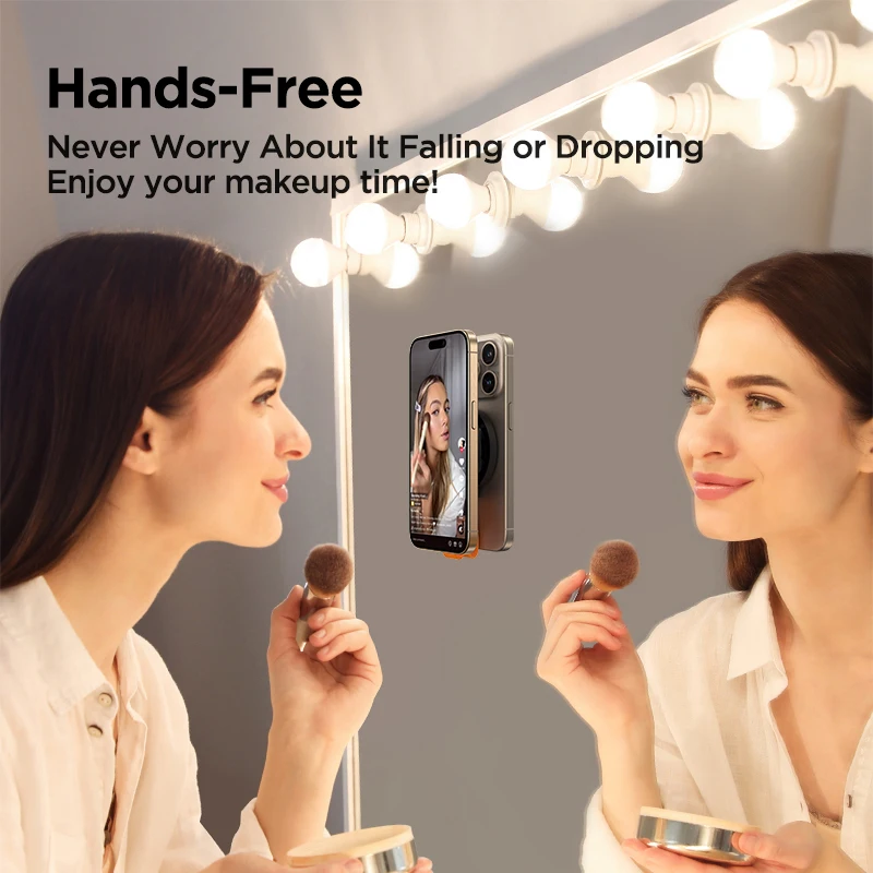 Joyroom Magnetic Suction Cup Phone Mount Hands-Free Mirror Shower Silicone Suction Phone Case Grip Stand Holder For iPhone 15 14