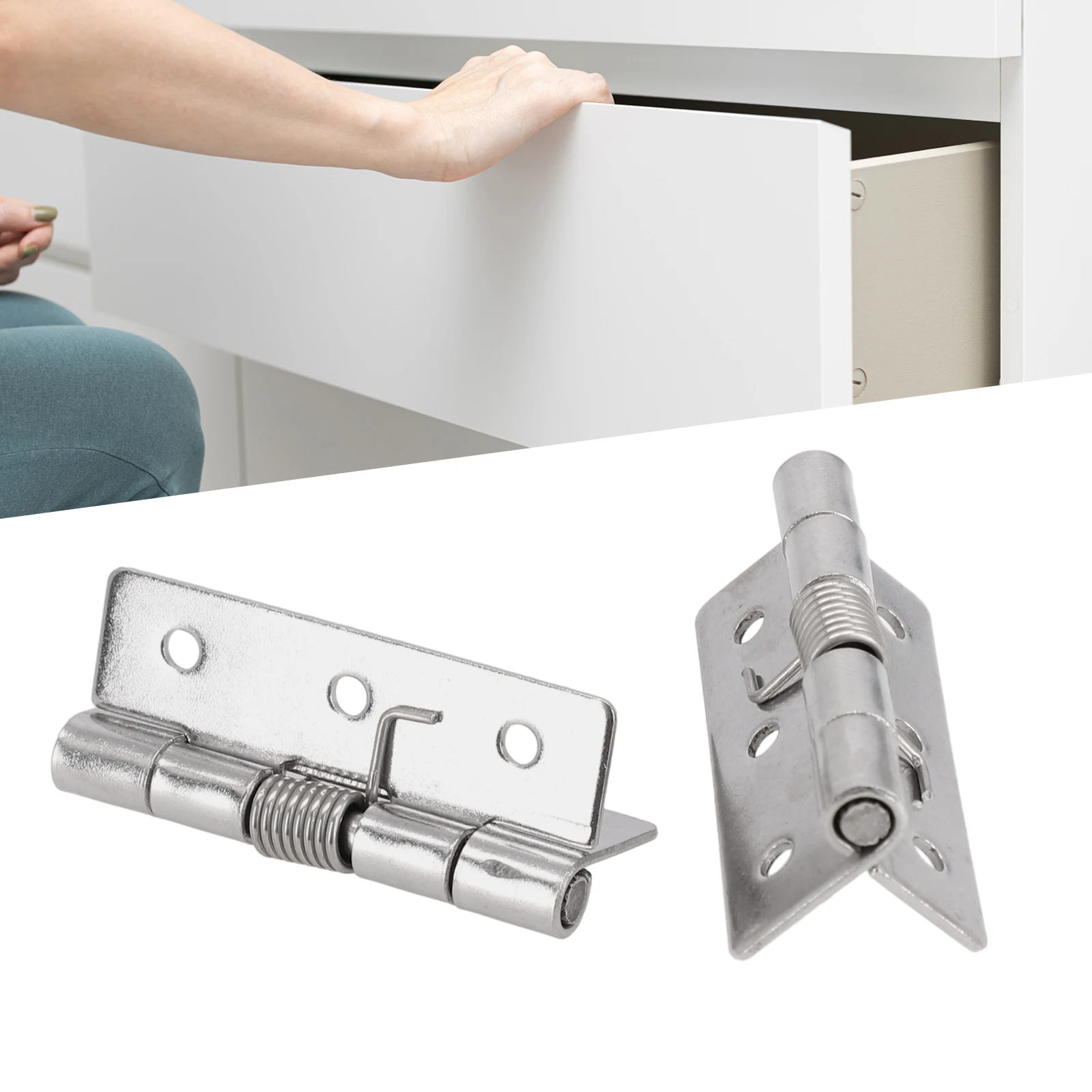 Door Hinges Spring Hinges Brushed Finish Durable Replacement Self Closing Spring Stainless Stee Stainless Steel