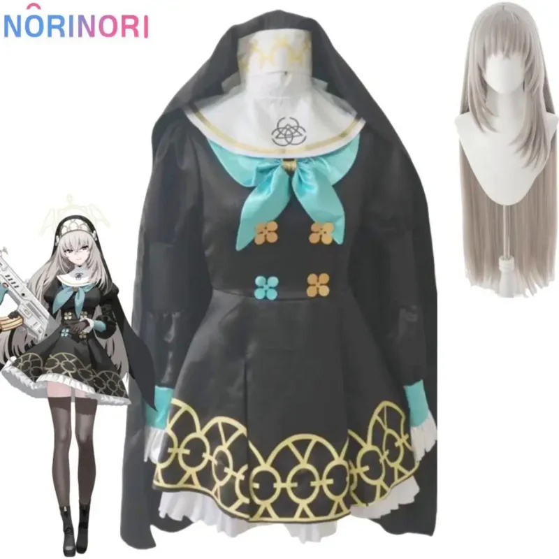 

Game Blue Archive Utazumi Sakurako Cosplay Costume Wig Anime Project MX Trinity General School Sexy Woman Nun Uniform Halloween