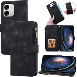 Luxury Wallet Flip Leather Phone Case with Stand Feature - Elegant Book Style Cover for OPPO A6 (Black)