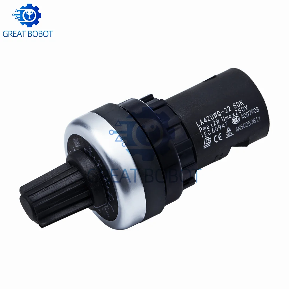 BS LA42DWQ-22 1K 2K 5K 10K 20K 50K 100k 200k 500K 22mm Diameter Pots Rotary Potentiometer Resistance Switch for arduino