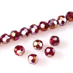 Czech Black Glass Round Beads for Jewelry Making - 3/4/6/8mm Spacer Beads Wholesale (Z118AB dark red)