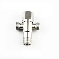 SUS304 วาล์วมุมทางออกคู่สําหรับห้องครัวห้องน้ํามุมวาล์วจ่ายน้ําทนต่อการกัดกร่อนอุปกรณ์ประปา 3