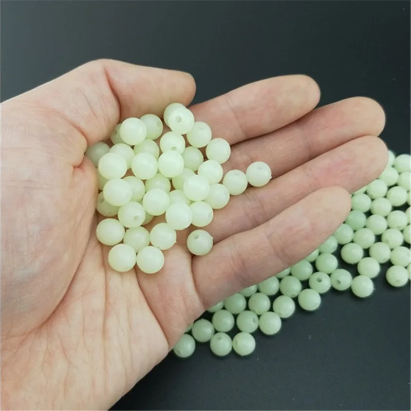 Luminous Beads 3mm-8mm Fishing Space Beans Round Float Balls Light Glowing for Outdoor Fishing Accessories Set 100pcs/Lot