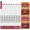 12 Colors Sexy Matte Lipstick Pencil Waterproof Lasting Lip Liner Pen Non-stick Cup Lip Contour Pencil Beauty Makeup Set 2
