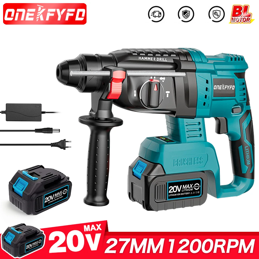 

2in1 Cordless Electric Drill Rotary Hammer Drill Demolition Rechargeable Hammer Power Tool for Makita 18V Battery (No Battery)