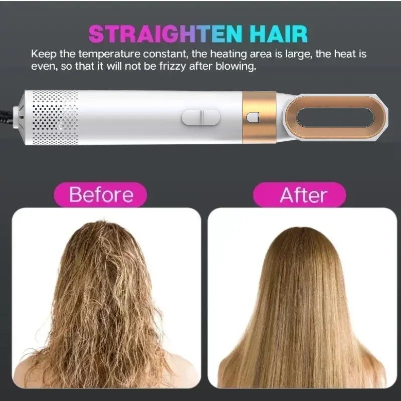 10 5-in-1-Haartrockner, Heißluftkammbürste mit Lockenstab, Haarglätter für Locken, Glätten und Volumen im Salon-Stil – Detail 22