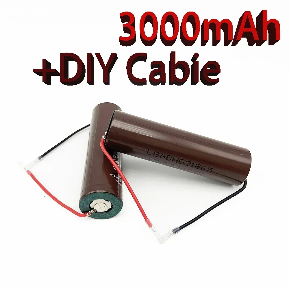 

3000mAh 3.7V HG2 18650 battery, lithium-ion rechargeable battery, high discharge 30A power supply+DIY cable