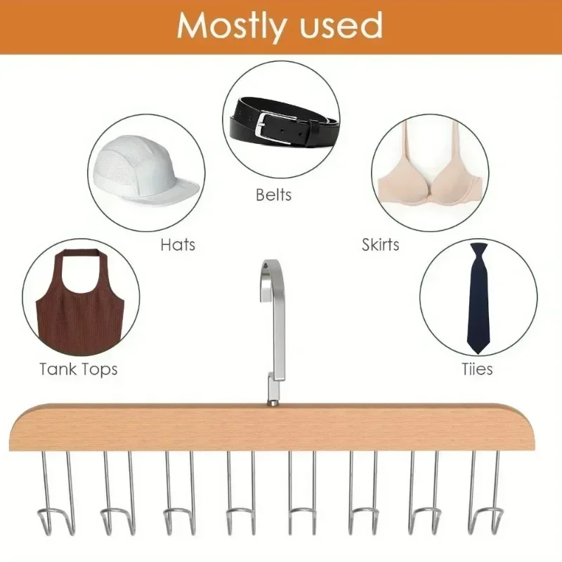 household multifunctional hooks multi-pants clip organizer clothes hanger stainless steel clothes drying rack with 8 hooks 4