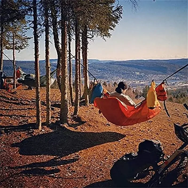 Culle da campeggio Amaca Letto sospeso Sacco a pelo per campeggio Get-Together Amaca multi-persona con rete da letto Amaca da campeggio per famiglie - immagine 3