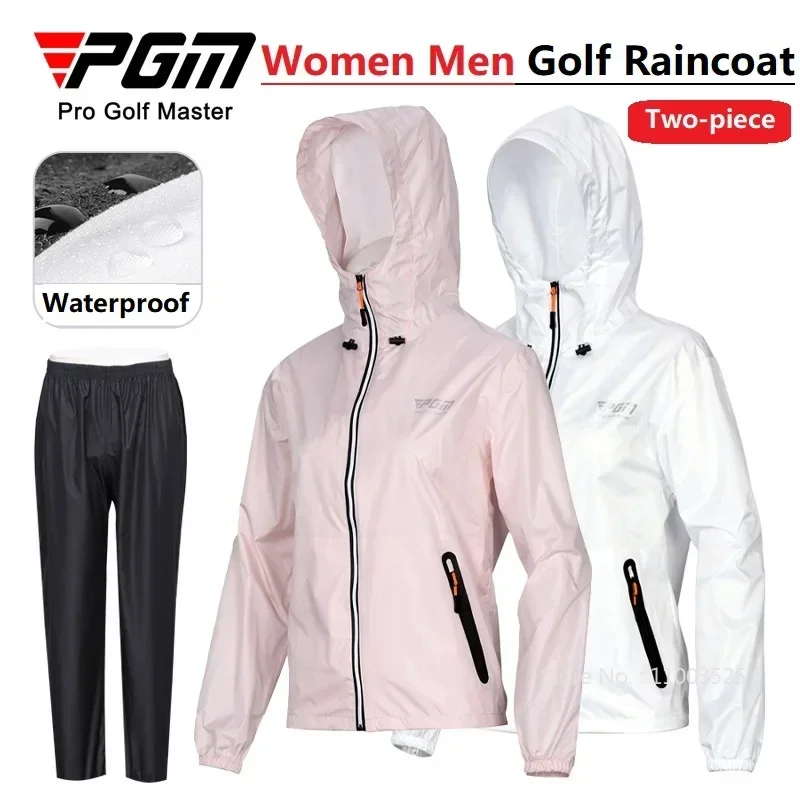 Women Men Split Golf Raincoat Suit Waterproof Motorcycle Rain Jacket and Pant Set Hooded Camping Hiking Rain Poncho Equipment
