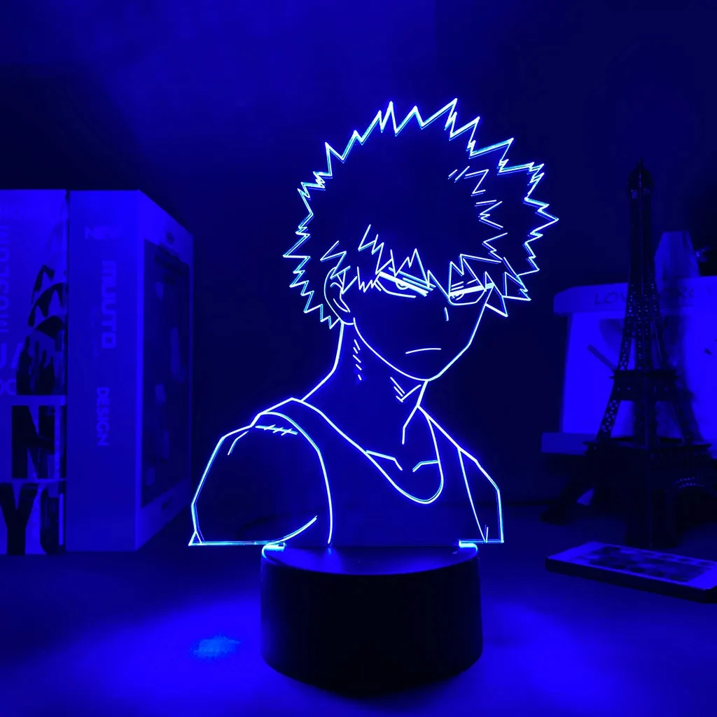 

Светодиодные панели в стиле аниме, фигурка героя моя геройская академия, Bakugo, 3D лампа, манга, гаджет, День Святого Валентина, подарок для детей, подсветка