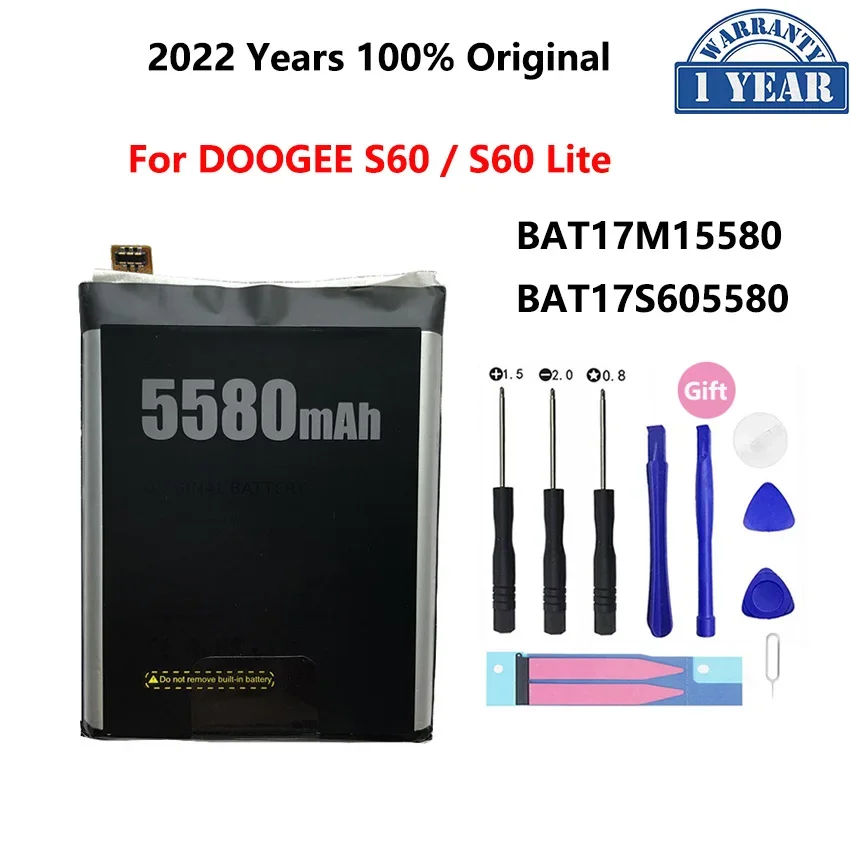 

100% New Original BAT17M15580&BAT17S605580 Replacement 5580mAh battery For DOOGEE S60&S60 Lite Smart Phone + Free Tools