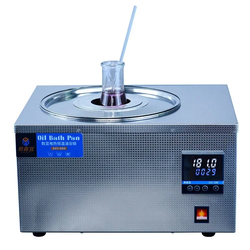 Laboratory digital display constant temperature single hole oil bath pot stainless steel oil bath pot can be timed