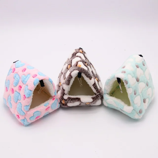 Heart Plush Pet Hamster Nest for Birds House Warm Comfortable Winter Parrot Hammock Cave Cage Hut Tent Pet Bird Cage Accessories 2