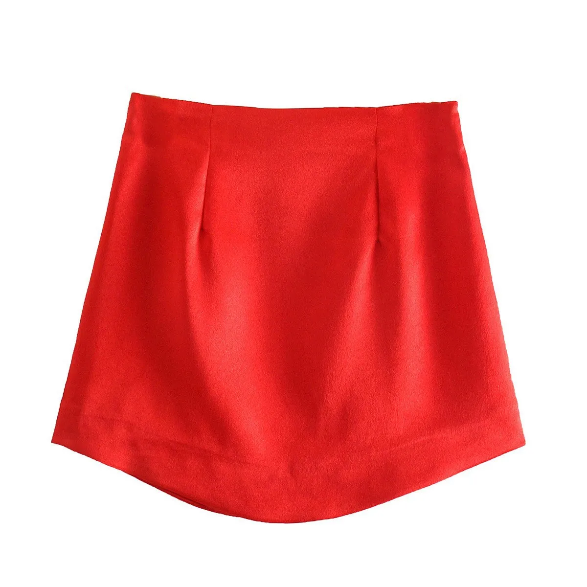 sequin skirt Sexy Women Mini Skirt Summer Women Skirt 2022 New Korean zipper high Waist Casual Solid Color Simple Silk Satin Mini Skirt Women black skirt Skirts