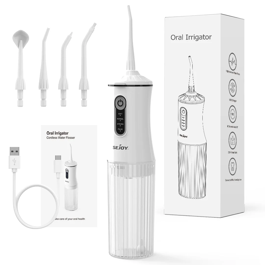 Sejoy H13 Water Dental Flosser Portable 4 Modes Rechargeable Oral Irrigator Waterproof IPX6 for Home : 3 - 5 Days Free Delivery Only UK