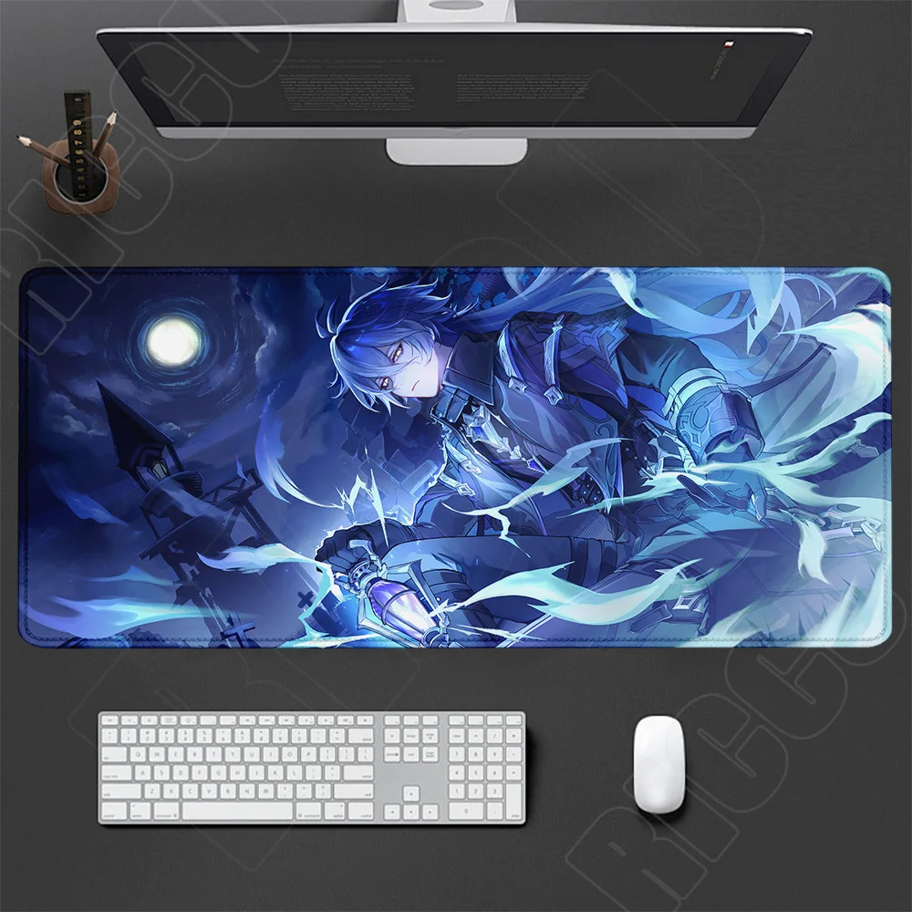 Large Genshin Impact Gaming Desk Mat - Extended Mouse Pad and Keyboard Surface
