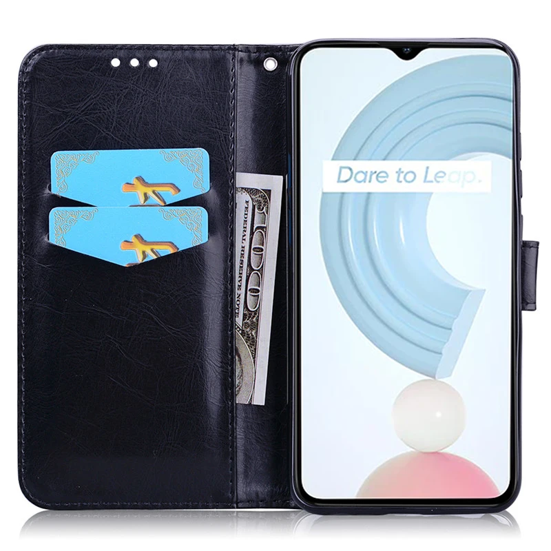 For Realme C21Y Case Silicone Back Cover Wallet Flip Case For OPPO Realme C21Y Case RMX3261 Coque C 21Y Leather Phone Cases 5