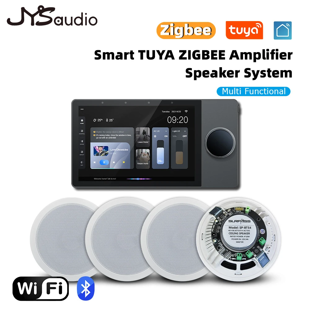8inch wifi smart wall amplifier 4channels home theater sound system