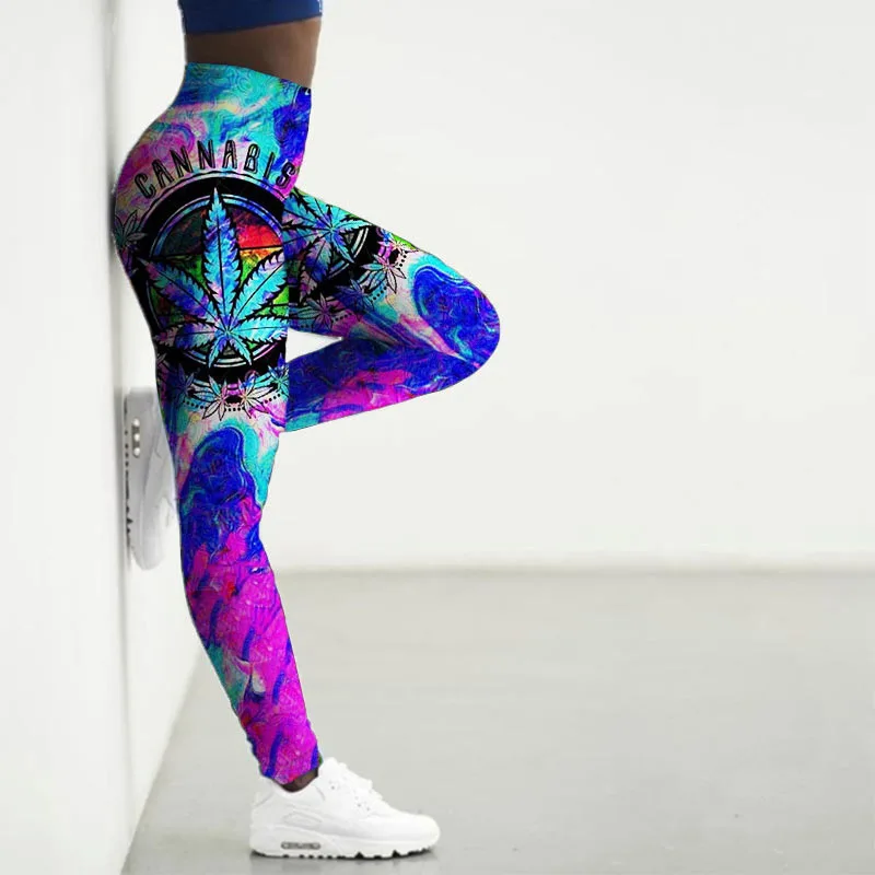 Sport Leggings Women 3D Weeds Leaf Tiger Printed High Waist Yoga Pants Tights Gym Clothing Workout Leggings Lady Fitness Legins 18