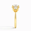 Round 3 Stone Moissanite Ring 3ct Engagement Minimalist Style Wedding Woman Real 14K Gold Hollow Ring 3