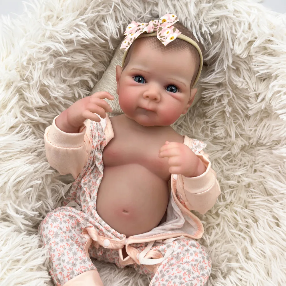 

18inch Reborn Bettie Full Body Silicone Reborn Baby Doll Hand Detailed Painting 3D Skin with Visible Veins Waterproof Bath Toy