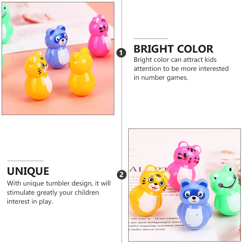 24 Pcs Decorations Tumbler Toy Child Mini Animal Sculpture Abs Babydoll Desktop Adornment 6
