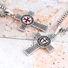 Cross Templar 925 Silver Classic Pendant Necklace Double-sided Men's Amulet 5