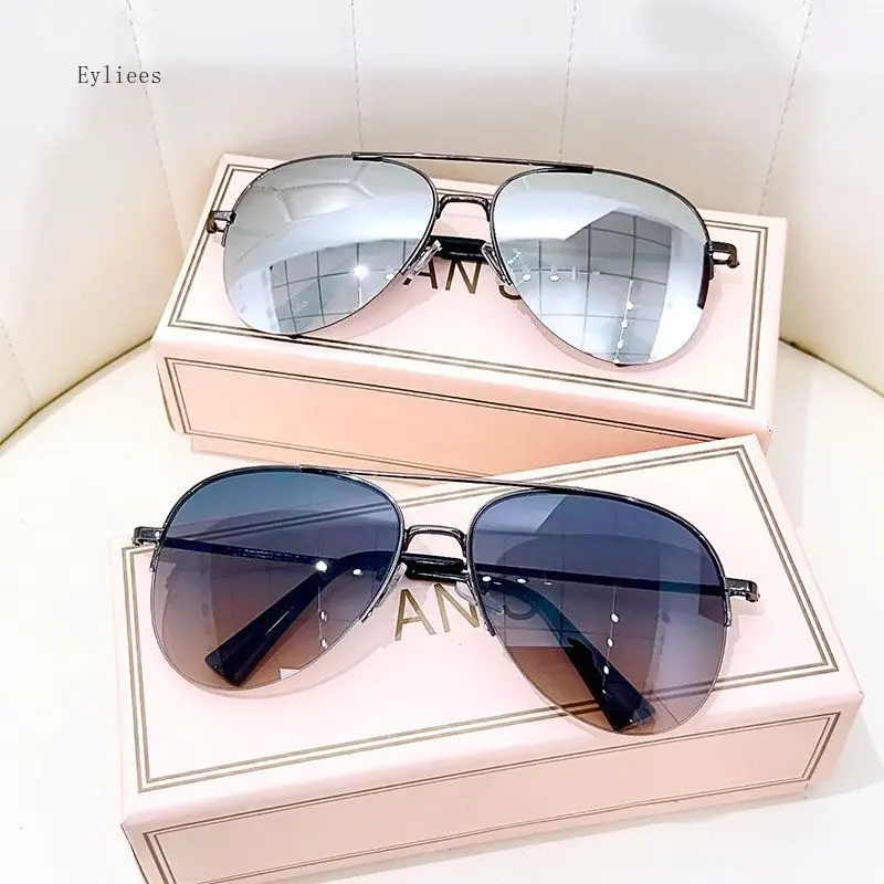Fashion Gradient Sunglasses for Men Big Frame Pilot Sun Glasses Brand Design Anti-reflective Lunette De Soleil Homme UV400 Polarized Sunglasses