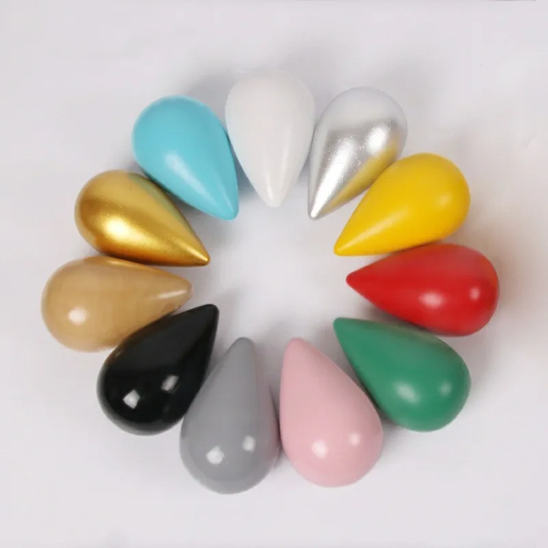 1PC Water Drop Shaped Hook Wood Wall Hanger Door Back Hanger Key Holder Handbag Hat Clothes Wooden Hook Decorative Hooks 6