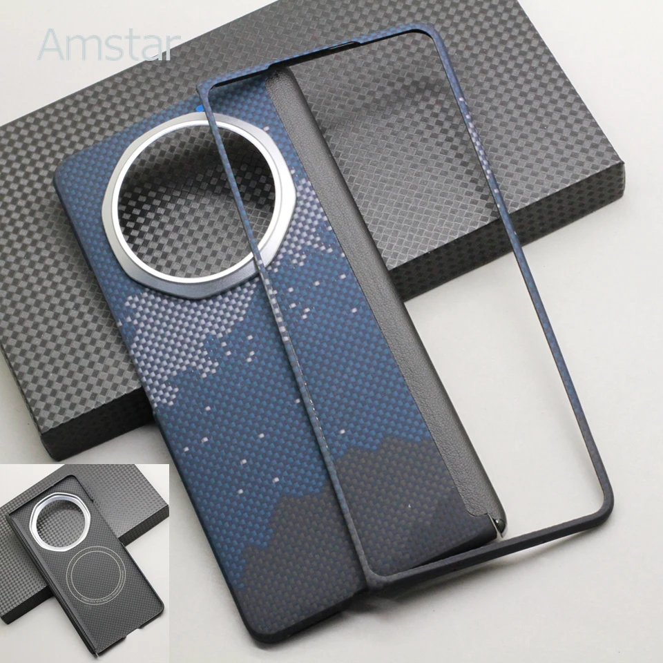 Amstar Carbon Fiber Magnetic Foldable Case with 600D Aramid Fiber - Magsafe Compatible