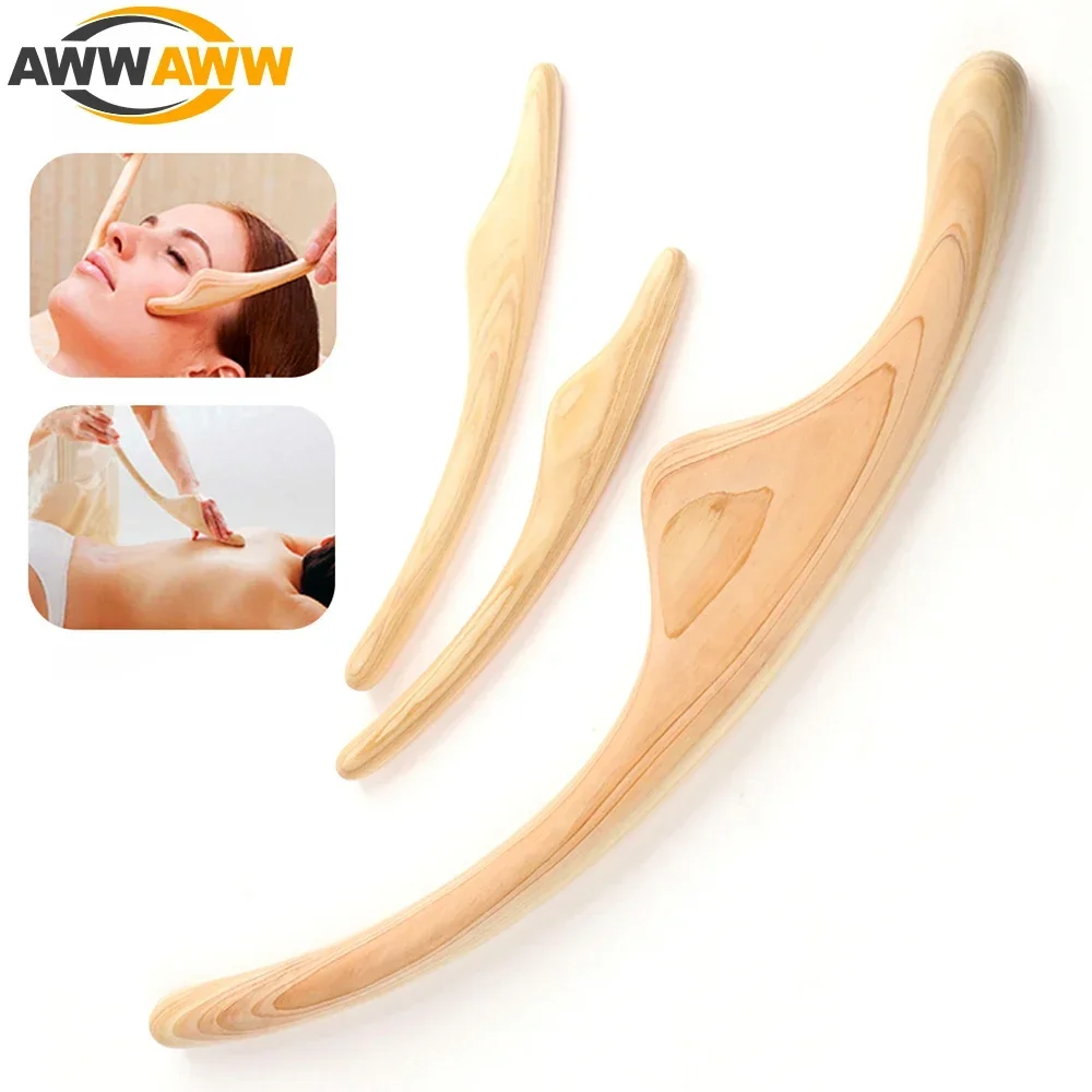 Professional Natural Wood Scraping Stick Scraper for Fat Burner Back Shoulder Neck Waist Leg Body Massage Therapy Slimming Tool