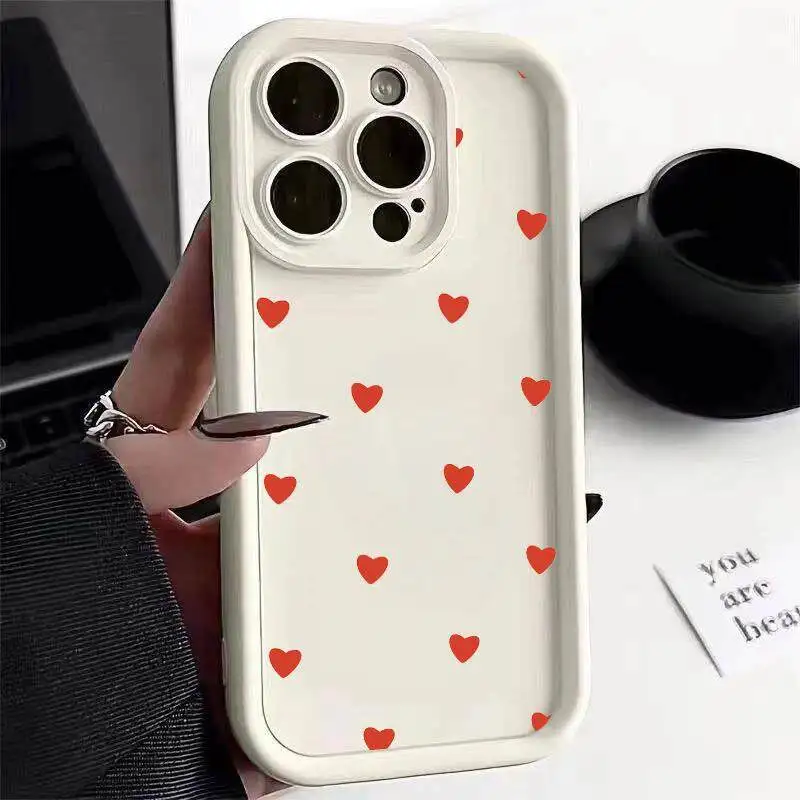 Korean Bow Love Heart TPU Phone Case - Stylish and Durable Protection