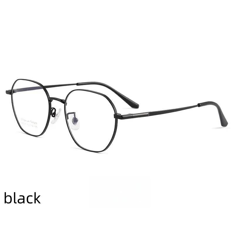

50mm Fashion Glasses Women's Comfortable Vintage Polygon Pure Titanium Eyewear Prescription Eyeglasses Frame For Men K5055BSF