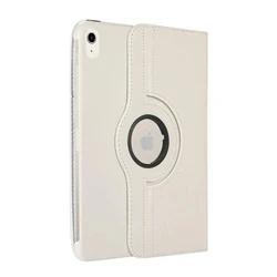 Premium PU Leather 360° Rotating Stand Tablet Case - iPad Air11 2024 2025 (White)