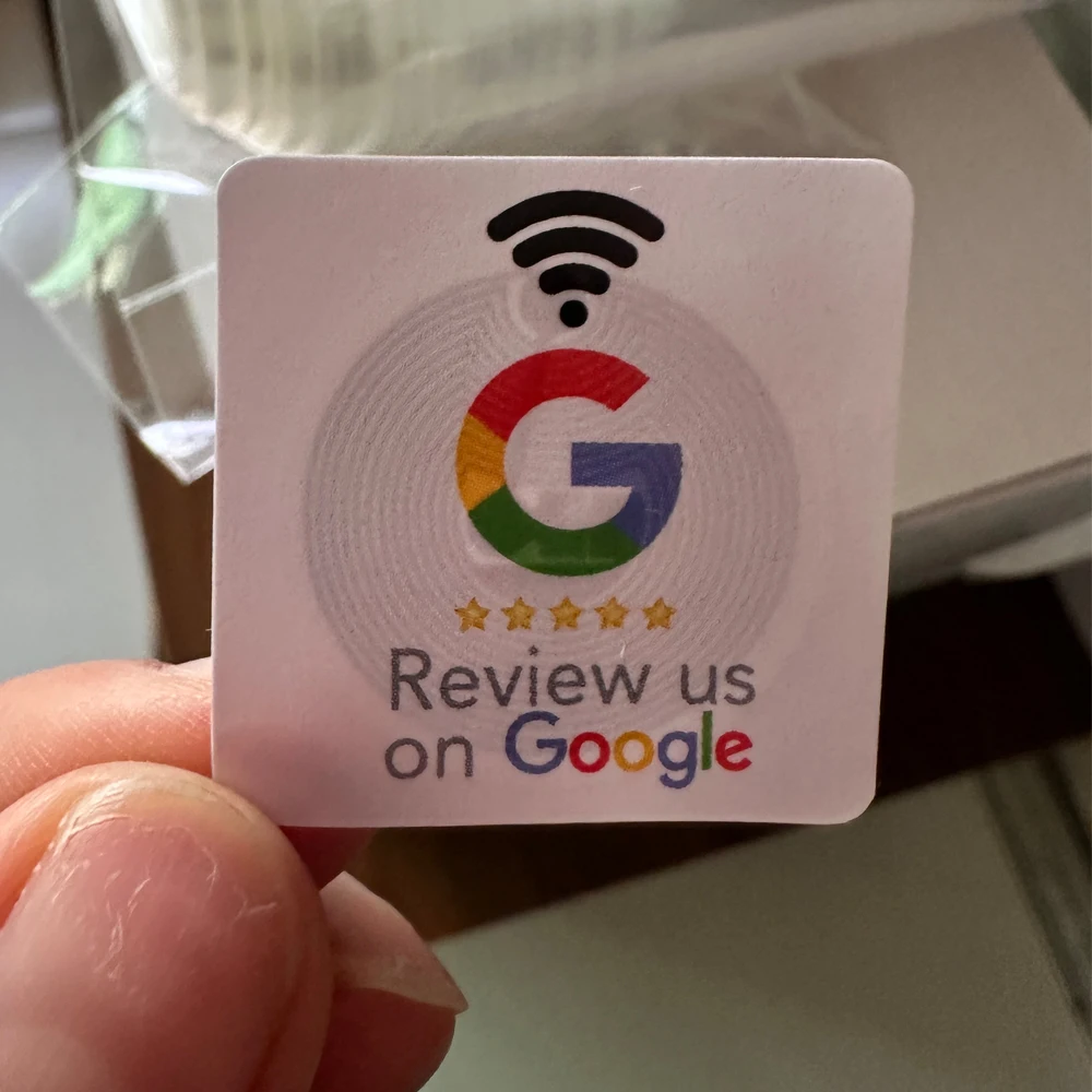 

Review Us On Google NFC Tap Review Sticky Tags 30mm Waterproof Google Review Sticker 13.56Mhz NFC215 Adhesive Labels NFC Phone