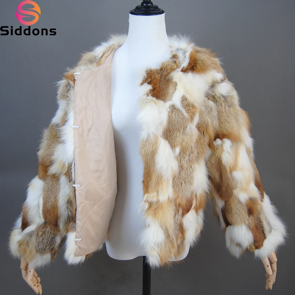

2024 Fashion Lady New Real Natural Red Fox Fur Coat Highend Quality Genuine Women Winter Luxury Female Jacket