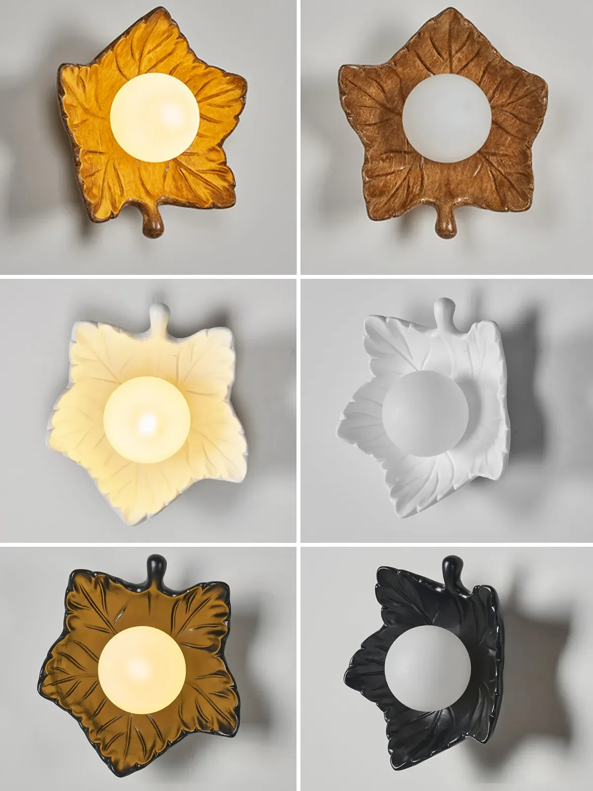 

Настенные светильники с кленовыми листьями из смолы, винтажное настенное бра, прикроватное бра для спальни, коридора, фоновые настенные светильники, внутреннее освещение, домашний декор G9