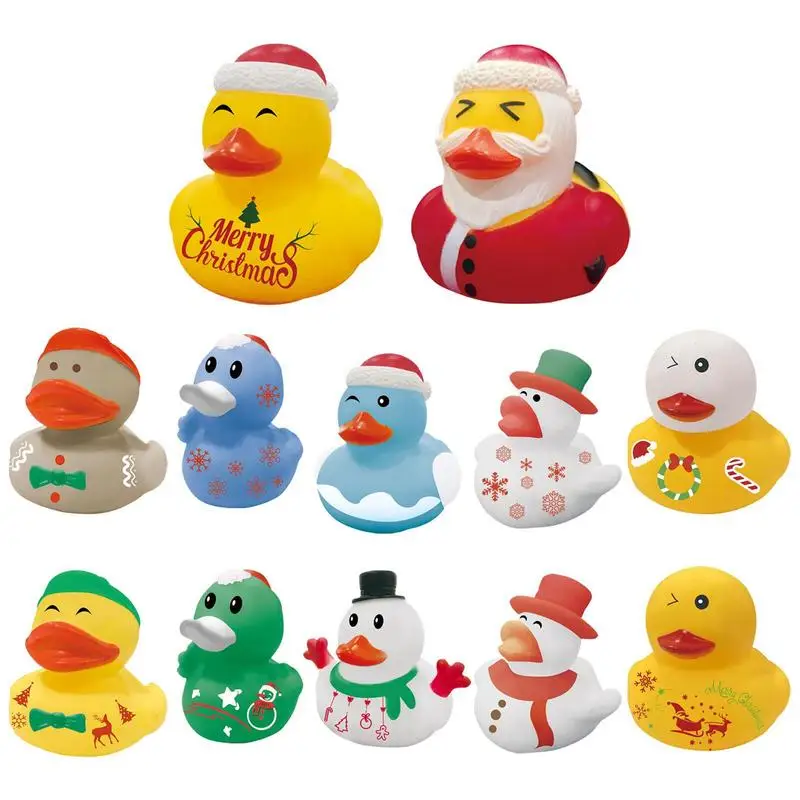 

Christmas Ducks Bulk 12Pcs Funny Duckies Bath Pool Toy Set Bathtub Toys Party Favors For Kids Bathing Showering School Carnivals