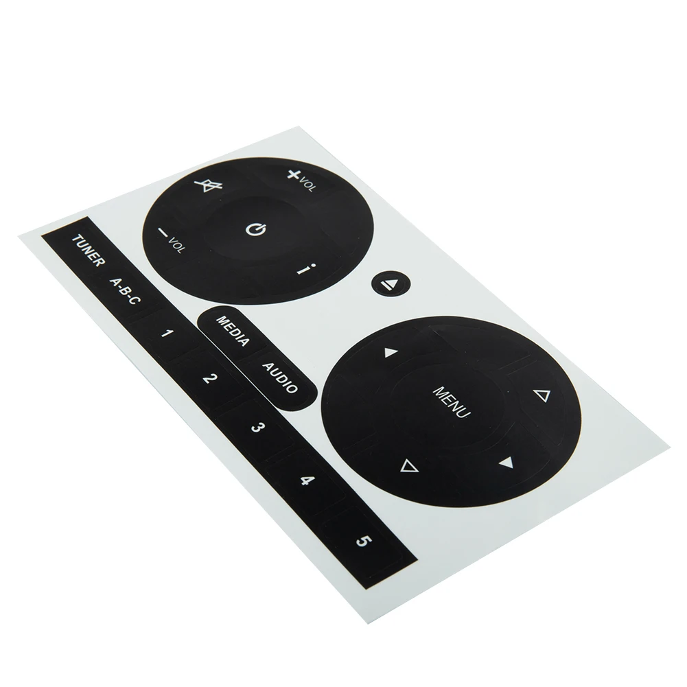 

1pc Car Radio Stereo Worn Peeling Button Repair Kit Decals Stickers Matte Black PVC Fits For Fiat 500 2011-2016 Accessories