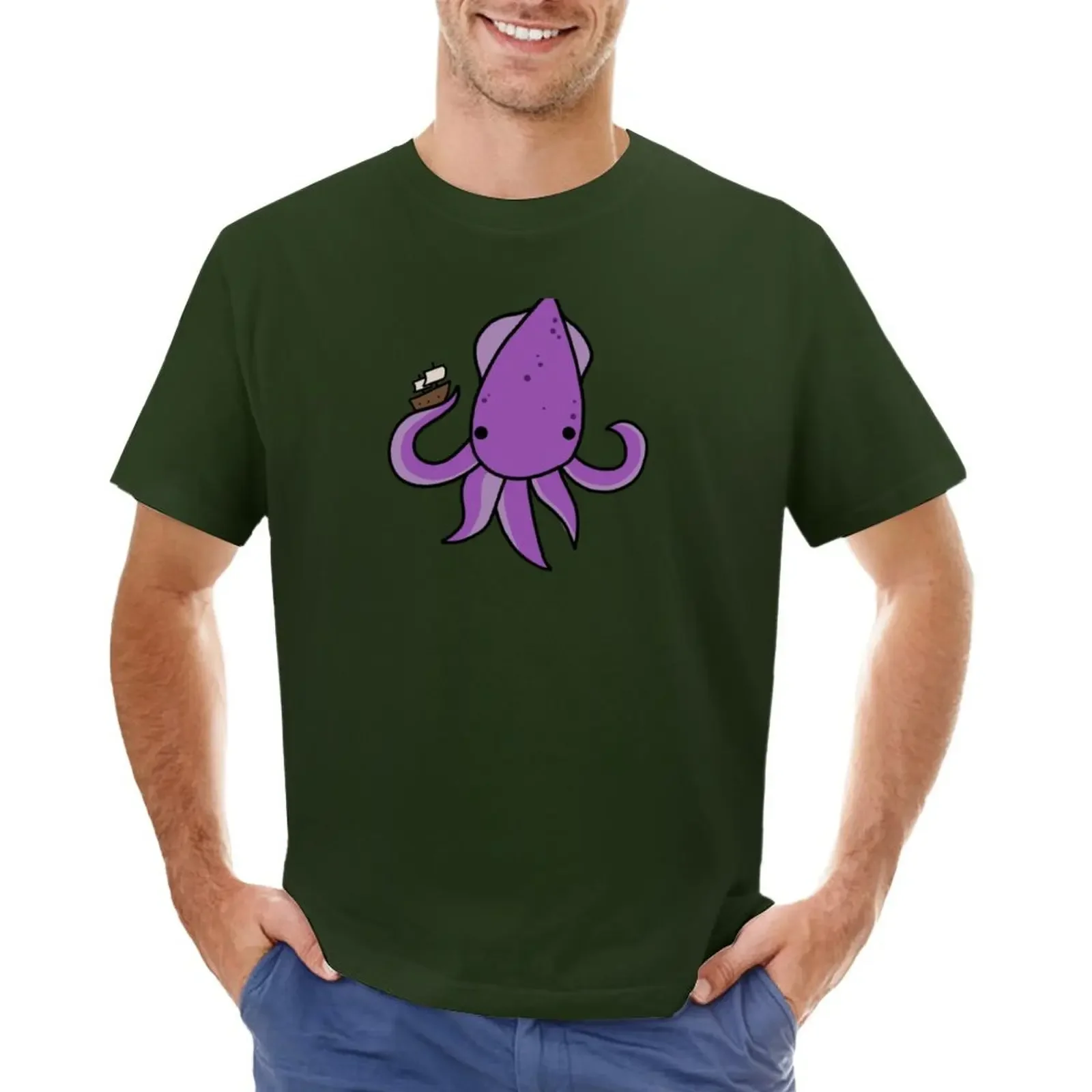 Chibi Kraken T-Shirt Ragazzi Animal Print Plus Size Magliette Per Uomo