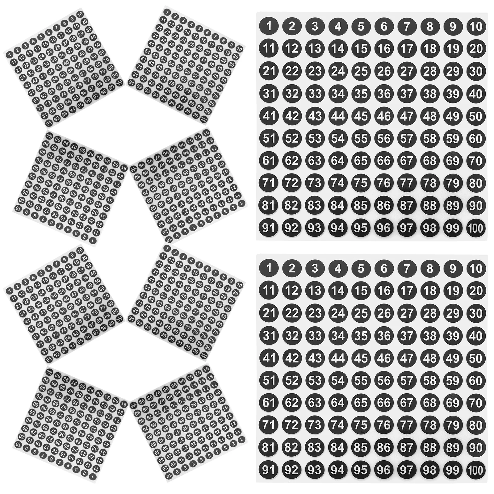 

50 листов круглых наклеек с цифрами, водонепроницаемые цифровые этикетки для офиса, цифры с медной пластиной