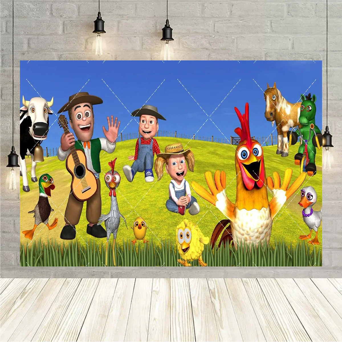 Green Grass Farm Party Decoration Backdrop for Kids' Birthday or Baby Shower