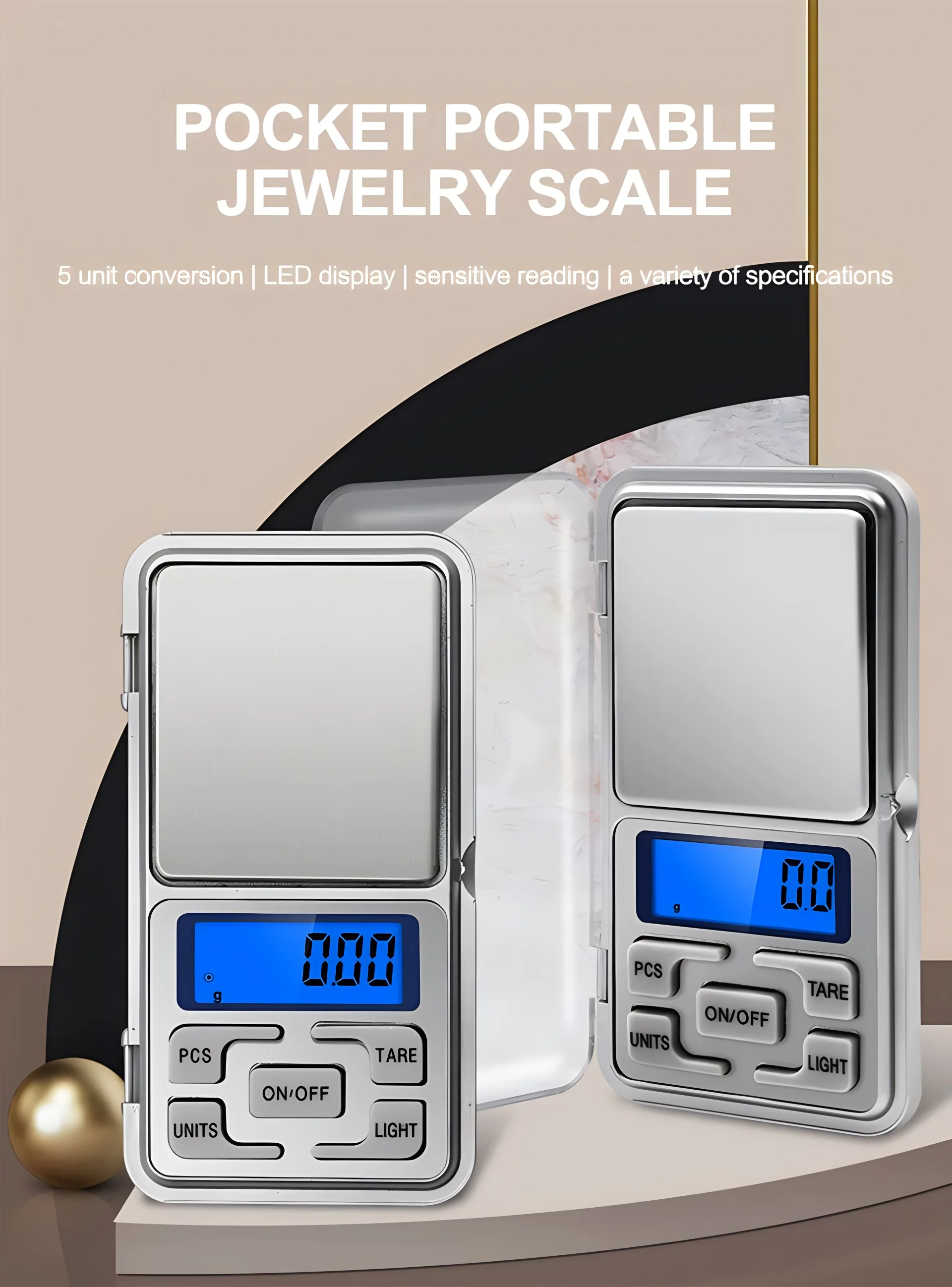 Household Kitchen High-Precision Portable Handheld Electronic Weighing Jewelry Mini electronic scale Weighing Baking Tool