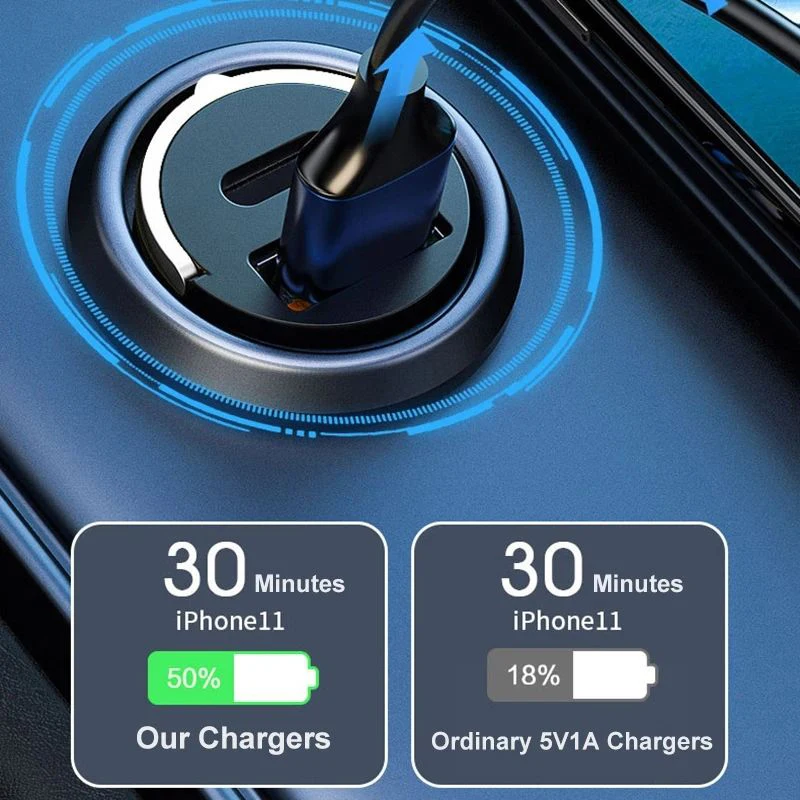 Фото 200 Вт автомобильное зарядное устройство USB, супер зарядка, телефон, адаптер для прикуривателя, скрытое зарядное устройство для телефона №3