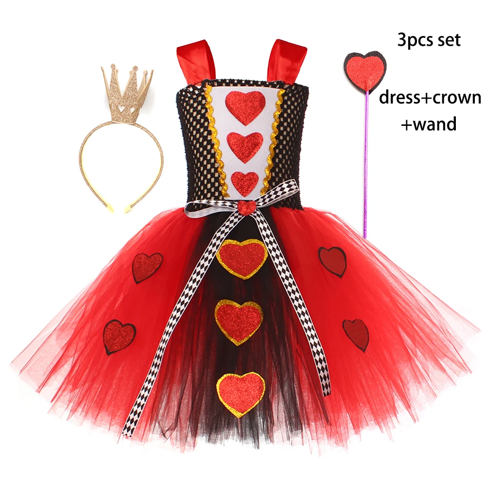 Rotes Herzen Prinzessin Kostüm Für Mädchen – Weiches Partykleid Für Halloween & Geburtstag