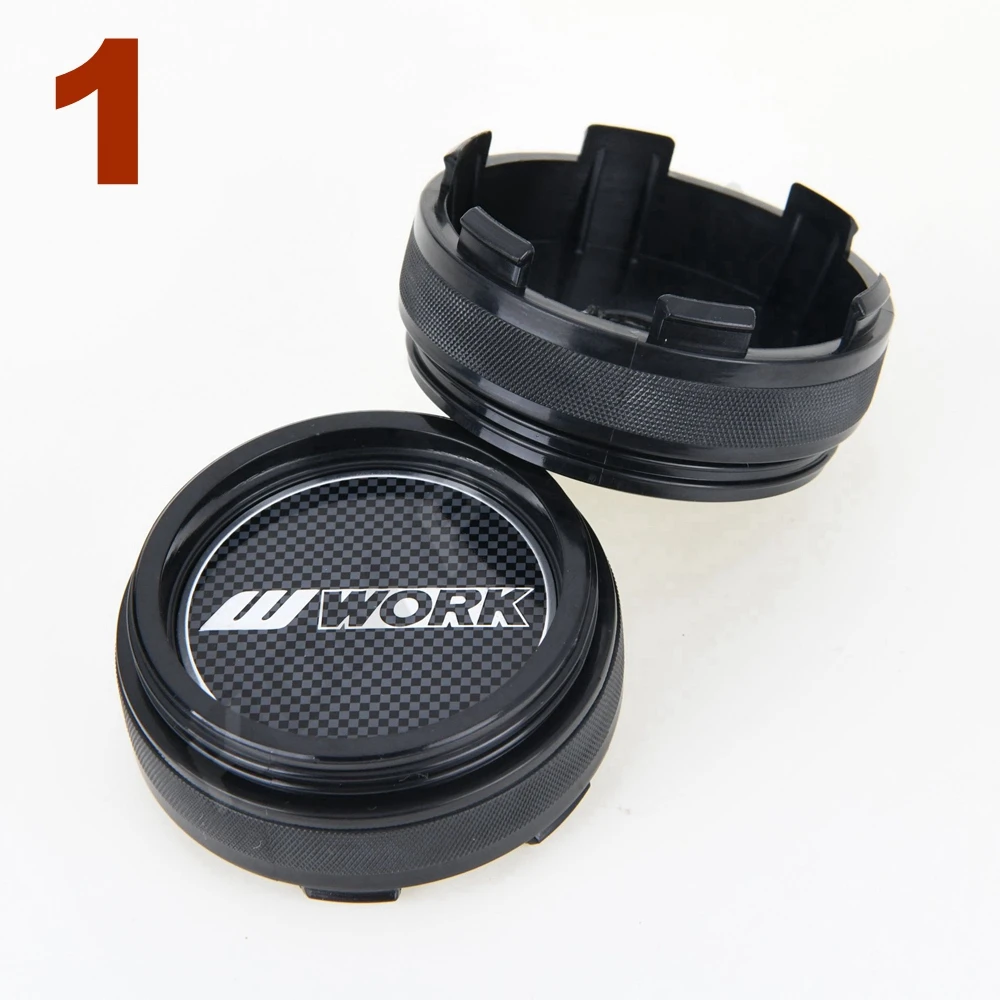 4PCS 61MM OD / 57.5MM ID Sport Rim Cap WORK EMOTION MEISTER VS Sticker Centre Cap Rim Wheel Cover Hubcaps